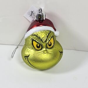 Grinch Christmas Ornament with Santa Hat Nwt